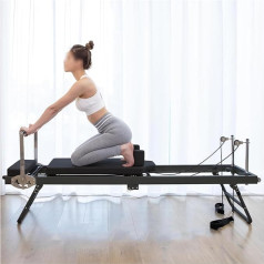 Llchaensc Sulankstomas Pilates Reformer mašina namams Lydinio spyruoklės plieninė konstrukcija 260 svarų svorio pajėgumas jėgos treniruotėms jėgos treniruotėms