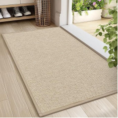 LEKEEPGO Durų kilimėlis vidaus patalpoms 60 x 90 cm, neslystantis kilimėlis, plaunamas purvo gaudytuvas, plonas durų kilimėlis, įgeriantis kilimėlis, švarus kilimėlis, įėjimo kilimėlis vidaus patalpoms, chaki spalvos