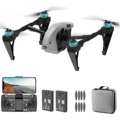 OBEST Dronas su 4K kamera, FPV sulankstomas keturių ašių lėktuvas, optinis srauto padėties nustatymas, bešepetėlinis variklis, pradinio lygio 2 baterijos