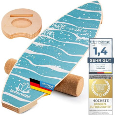 Balanso lenta Surfboard Surf Balance Wobble Board, skirta fizioterapijos ir banglenčių treniruotėms; lavina pusiausvyrą ir koordinaciją su nemokama elektronine knyga