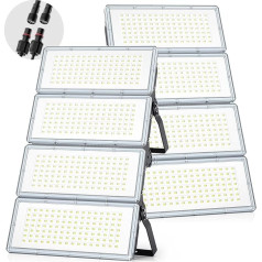 LED lauko prožektorius, 400 W, 40000 lm, itin ryškus LED prožektorius, 2 vnt., 6500 K šaltai baltos spalvos LED prožektorius, IP66 vandeniui atsparus LED lauko prožektorius sodui, kiemui, sporto aikštelei, terasai
