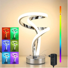 Lightess LED naktinė lempa Touch Dimmable stalinė lempa 10 W RGB spiralinė šiuolaikinė stalinė lempa 7 spalvų naktinės lempos miegamajam gyvenamajam kambariui