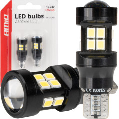 LED lemputės canbus t15 w16w 15smd 2835 balta 12v 24v -04245