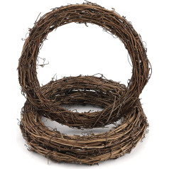 Hileyu 3 vnt. retro kalėdinių vainikų pakuotė, natūralūs vynuogių vainikai, vainikai, durų vainikas, ornamentas, kalėdinis rotango vainikas, pasidaryk pats vainikas, dekoracija, kalėdinis durų vainikas, dekoracija, vartai, siena