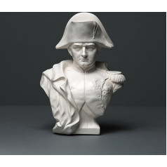 Napoleono Bonaparto skulptūrėlė iš aukštos kokybės zelano, rankų darbo, pagaminta Vokietijoje, biustas baltos spalvos, 21 cm