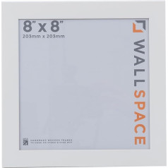 8 x 8 - 25 mm lygūs matiniai balti kvadratiniai nuotraukų rėmeliai Wall Space