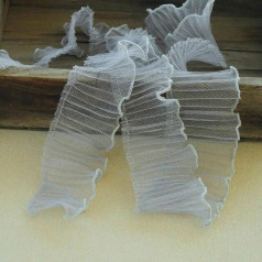 10 m plisuotas tiulio nėrinių audinys, 5 cm, gipiūro nėrinių apdaila, audinys, pasidaryk pats, siuvimas, puošmenos ir dekoracijos, amatų reikmenys