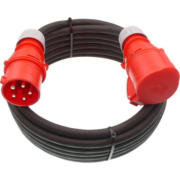 CEE maitinimo kabelio ilgintuvas 32A 400V guminis kabelis H07RN-F 5g4 mm² IP44 Lauko 25 m