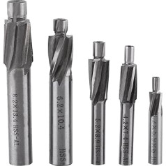 Įgilinimo galinis frezas 5Pcs M3 M4 M5 M6 M8 Įgilinimo grąžtų rinkinys Įgilinimo frezavimo frezas su plyšiais CNC maršrutizatorius graviravimo drožybos įrankis variui, aliuminiui, plienui