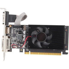 Kompiuterio vaizdo plokštė, 2G DDR3 64bit PCIE 1.1 stacionaraus kompiuterio žaidimų vaizdo plokštė, kompiuterio vaizdo plokštė su tyliu ventiliatoriumi, GT610 GPU vaizdo plokštė su HDMI, DVI, VGA sąsajomis