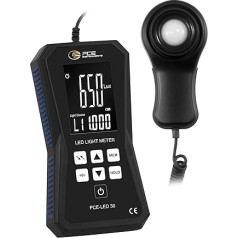 LED-PCE-LED 30 Luxometer für schnelle und genaue Messung / 2,5 Messungen pro Sekunde / Spiralkabel von 1,5 m / Nullstellung / automatische Bereichswahl / Batteriebetrieb
