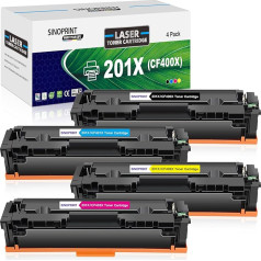 SINOPRINT 4 pakuočių 201X CF400X toneris su lustu, suderinamas su HP 201X 201A CF400A, skirtas HP M277dw toneriui, skirtam HP M277dw Color Laserjet Pro MFP M277n M252dw M274n M252n M277c6 M277 M252 M274 CF400A CF44 01X 01X 01X X 02x