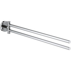 GROHE Start 41183000 Rankinių rankšluosčių džiovintuvas 439 mm su 2 rankenomis ir pasukamu metaliniu laikikliu su varžtais ir sieniniais kištukais Chromas