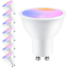 ANTELA Alexa lemputė Gu10 5 W LED WiFi išmanioji RGB lemputė Šilta balta (2700 K) šalta balta (6500 K), suderinama su 