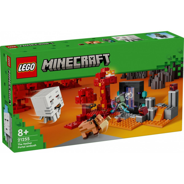 Lego Minecraft plytos 21255 pasala portale į požeminį pasaulį
