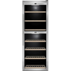 CASO WineComfort dizaino vyno šaldytuvas iki 310 mm aukščio 2 temperatūros zonos 5-20 °C gėrimams A energinė klasė