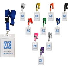 Schmalz Werbeservice 50 Stück Schlüsselband mit Ausweishülle Kartenhalter aus Weich PVC (blau)