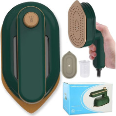 Mini lygintuvas, 2-in-1 180° kampu pasukamas sulankstomas rankinis drabužių lygintuvas, garintuvas, garintuvas, kelioninis lygintuvas mini šeimai, kelionėms, viešbučiui, kemperiui, komandiruotei, žalias