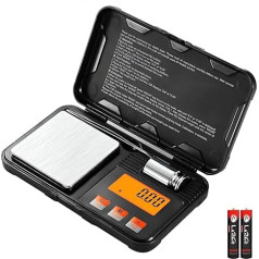 Skaitmeninės tiksliosios svarstyklės 200g x 0,01g Tana su gramų svarstyklėmis ir 50g kalibravimo svoriu, LCD ekranas, dešimtainės tikslumo, tiksliosios maisto svarstyklės