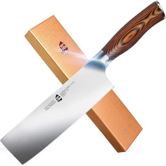 TUO Nakiri peilis Japoniškas virėjo peilis 16,5 cm Vokiškas nerūdijančio plieno virtuvinis peilis su Pakkawood rankena Fiery Phoenix Series