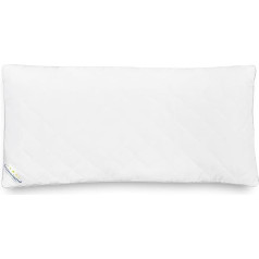Lumaland Aukštos kokybės pagalvė, dygsniuota pagalvė, neperšlampanti, kvėpuojanti, su užtrauktuku, 40 x 80 cm, pagaminta iš silikonizuoto poliesterio tuščiavidurio pluošto plaušelių, užpildo svoris 800 g, dvišalė dygsniuota