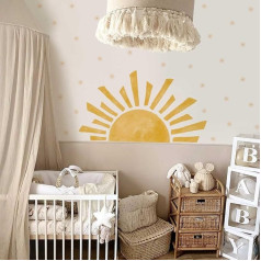 Neukids 120 x 67 cm Sienų tatuiruotė Saulė Boho Auksinė Saulė Starburst Sienų lipdukai Vaikų kambarys Kūdikių kambarys Sienų lipdukai Gyvenamasis kambarys Miegamasis Mergaičių kambarys Koridoriai Boho Sienų apdaila