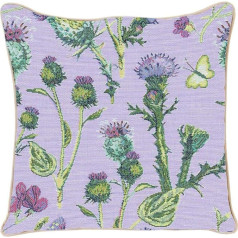 Signare gobeleno pagalvėlės užvalkalas 45 x 45 cm, pagalvėlė 45 x 45 cm, lauko pagalvėlė, sofos pagalvėlė, dekoratyvinė pagalvėlė, dekoratyvinė pagalvėlė su gėlių raštais (Thistle)