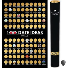 Divalis Didelis 100 porų pasimatymų įbrėžimų plakatas - norų sąrašo plakatas iš porų veiklos - porų sąrašas - 100 pasimatymų įbrėžimų plakatas - įbrėžimų plakatas 100 pasimatymų idėjų