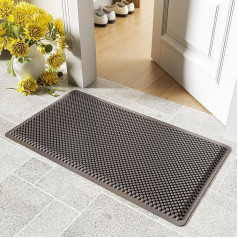 ASOBEAGE Silikon-Außenmatte für Haustür: stabile, rutschfeste, wasserdichte Eingangsmatte für den Innenbereich, Garage, Garten, Innen- und Außenbereich, Industrie-Pool (101,6 x 43,2 cm, Braun)