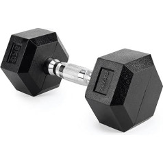 TREXO šešiakampiai hanteliai 2,5 kg - 35 kg šešiakampiai hanteliai su patvariu gumuotu ketaus liejiniu jėgos treniruotėms su ergonomiška chromuota rankena Svoriai, skirti vyrų ir moterų treniruotėms