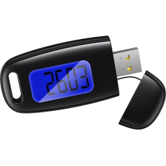 Ankilo 3D žingsniamatis vaikščiojimui, 3D vaikščiojimo žingsniamatis Nešiojamas USB įkraunamas žingsniamatis su spaustuku ir dirželiu LED apšvietimas Sekti žingsnius realiuoju laiku vyresnio amžiaus vyrams, moterims, vyresnio amžiaus žmonė