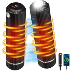 Elektrinis rankų šildytuvas, 10000 mAh daugkartinio naudojimo elektrinis rankų šildytuvas su žibintuvėliu, 5 temperatūrų reguliavimas, kišeninis šildytuvas, magnetinis, 360° šildymo rankų šildytuvas stovyklavimui