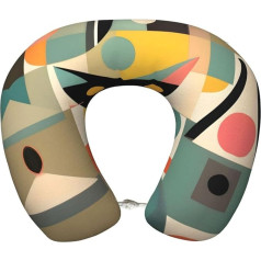 SDEGTHO Mid-Century Modern Art Cat Aeroplane Travel Pillow, kelioninė pagalvė, grynos atminties putos, kaklo pagalvė, patogus, kvėpuojantis užvalkalas