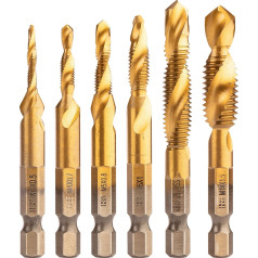 Neo Tools HSS TiN sriegimo grąžtų rinkinys, M3 - M10, šešiabriaunis, 6 vnt.