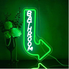 Looklight Vonios neoninis ženklas Tualetas Šviečiantis reklaminis baltos žalios spalvos LED neoninės šviesos ženklai Vieta rodyklės ženklas Restoranas Viešbutis Baras Parduotuvė Namai Šalis