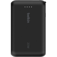 Powerbank boostcharge 10k mah 20w integruotas kabelis-c, prievadas-c, juodas