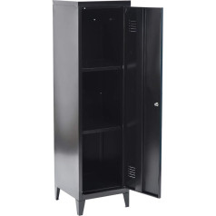 Furniturer Pramoninio stiliaus dokumentų spinta su raktu rakinama spinta Biuro baldai 38,2 x 38,2 x 37,3 cm juoda