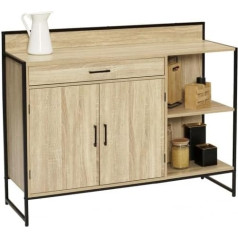 Idmarket - Virtuvės spintelė 120cm Stalviršio aukštis 83cm 2 durys + stalčius Pramoninis dizainas