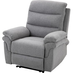Homcom Reguliuojama viengulė sofa su atsilenkimo funkcija, 165° pasvirimo kampu, atsilenkimo kėdė, televizoriaus kėdė, svetainės, miegamojo kėdė, su lininiu lietimu, šviesiai pilka, 91 x 92 x 102 cm