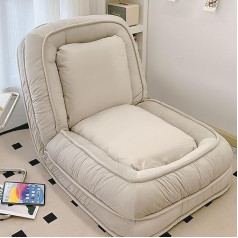 Alejon Sofa lova, konvertuojama sofos kėdė, 3-in-1 daugiafunkcinis modernus sulankstomas grindų tingus sofos krėslas su kvėpuojančia, odai nekenksminga medvilnine flaneline medžiaga, idealiai tinka skaitymui, žaidimams, medi