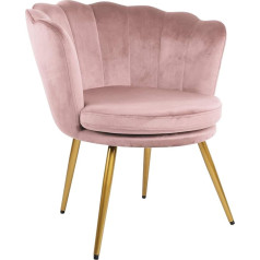 Genesis Fotelis, metalas, sidabrinis, rožinis, 62D x 70W x 76H cm