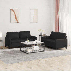 Utsrabfa Sofa lova virtuvės suolas svetainės sofa 2-PLG. Sofos komplektas su pagalvėlėmis iš juodos dirbtinės odos Tinka kavinei, svetainei, svečių kambariui, biurui