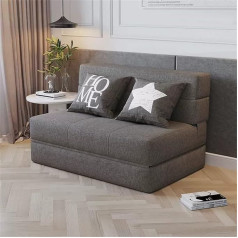 Usmask Dvivietė sulankstoma lova Sofa Kėdė Čiužinys Nešiojama sulankstoma miegamoji lova su nuimamu užvalkalu Sofa Kėdė Kėdė su 2 pagalvėlėmis namams Miegamojo kambarys Gyvenamasis kambarys Biuras Mėlyna 76x72x120c