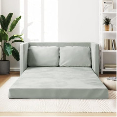 Koieceta Grindų sofa, sulankstoma grindų lova, sofa su miego funkcija, sofa lova, sofa kėdė su metaliniu rėmu, sulankstoma sofa, sofa lova svetainei, miegamajam, audinys (šviesiai pilka)