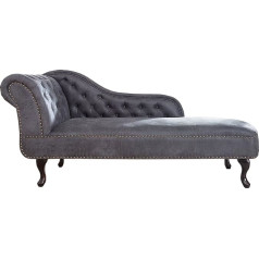 Invicta Interior Dizainas Chesterfield Chaise Longue Antikvarinis pilkas Chaise Longue Sofa Gyvenamasis kambarys Osmanų