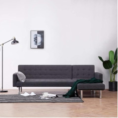 LAPOOH L formos tamsiai pilka poliesterio sofa-lova, poilsio sofa, sofos ir kušetės, poilsio sofa, svetainės sofa, sofa su miego funkcija - 282304