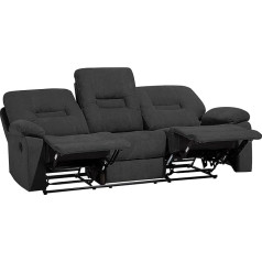 Beliani Klasikinė 3 vietų sofa su minkštu užvalkalu Tamsiai pilka reguliuojama 