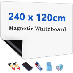 JOMUSAGA Baltos lentos plėvelė, 240 x 120 cm, magnetinė lipni baltos lentos plėvelė, baltos lentos lipdukas, 