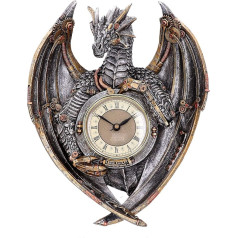 Nemesis Dabar Dracus Horologium 27,5 cm, Poliresinas, Sidabras