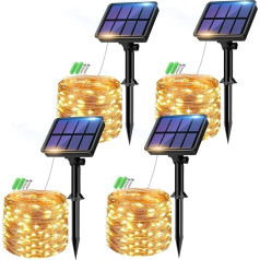 btfarm Saulės pasakų žibintai lauke Iš viso 32 m 320 m 320 LED saulės pasakų žibintai lauke Atsparūs oro sąlygoms 8 režimai IP65 Vandeniui atspari varinė viela Lauko pasakų žibintai Saulės grandinės viela balkono sodo apdailai,